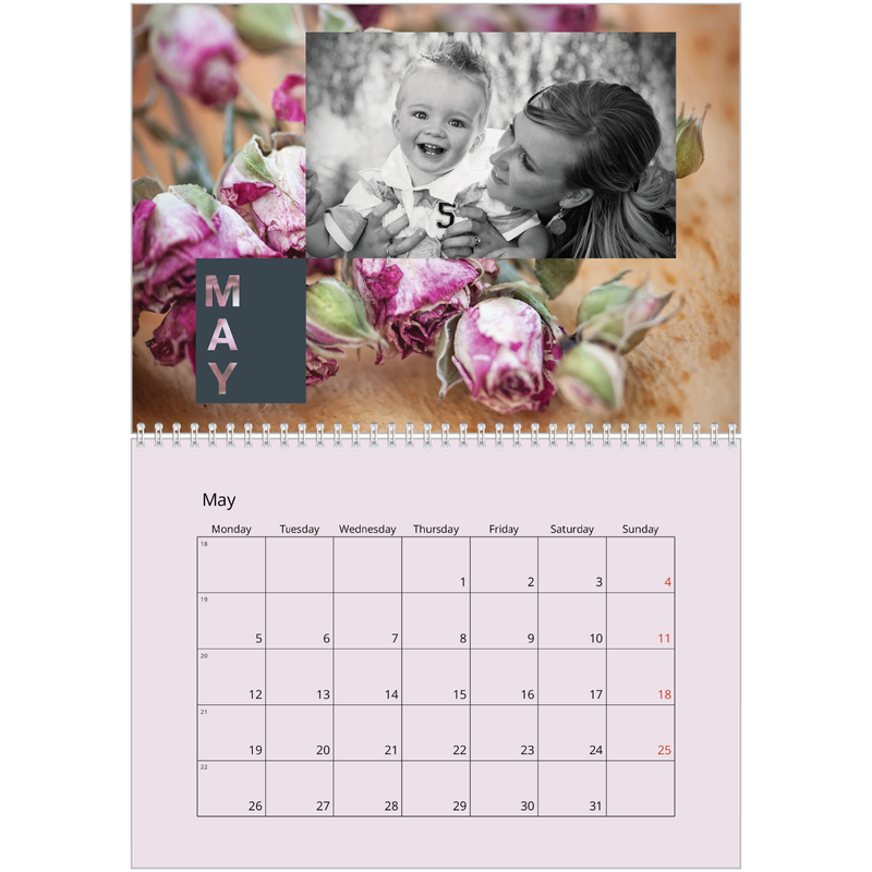 Block date Calendar A4double