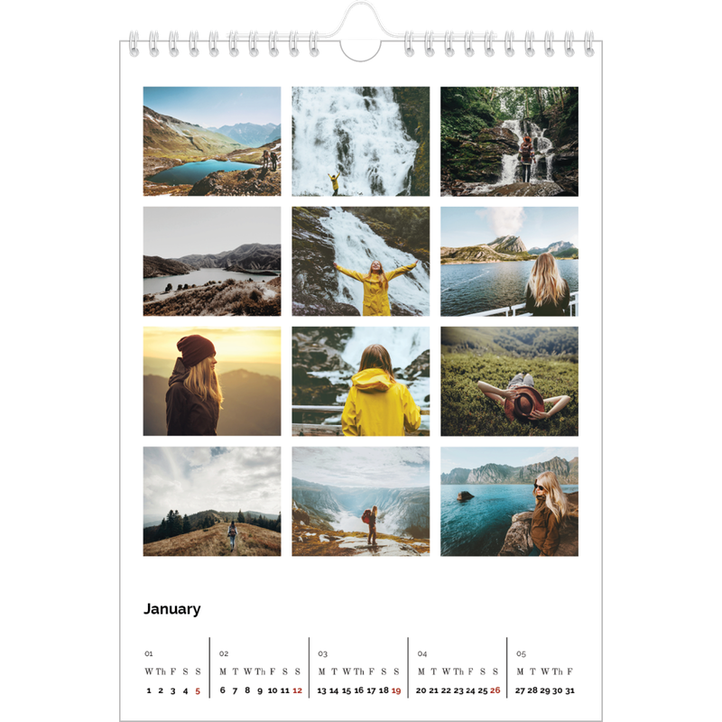Picture grid Calendar A4