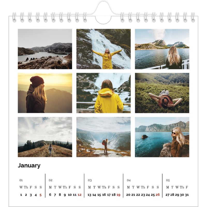 Picture grid Calendar square