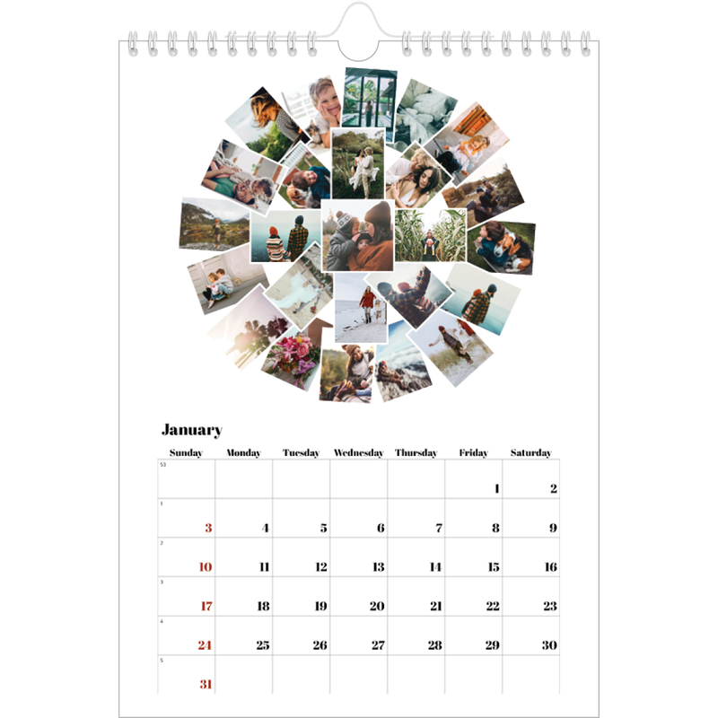 Collage shapes Calendar A4