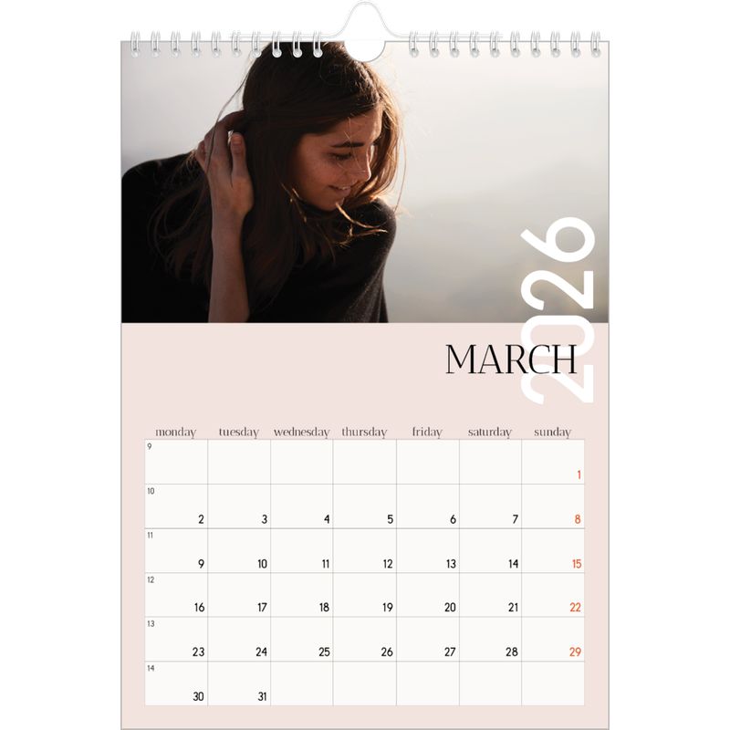 Overlapping text Calendar A4